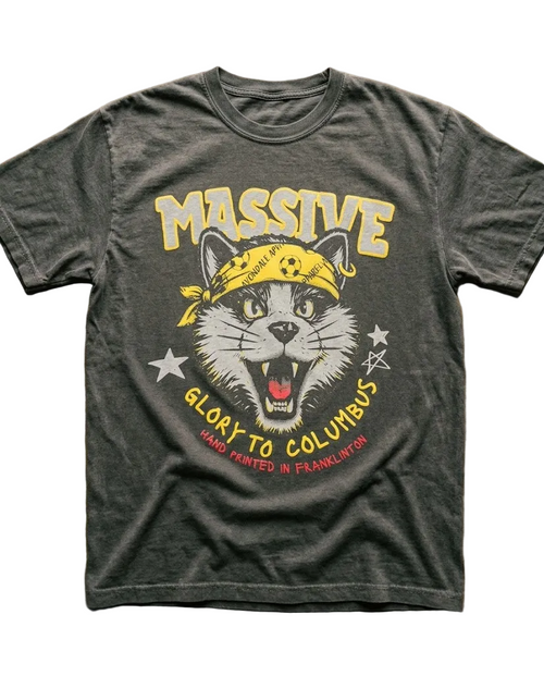 MASSIVE Glory to Columbus graphic t-shirt in charcoal