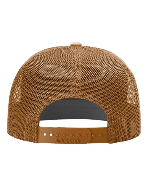 Caramel Richardson 168 seven-panel trucker cap back view