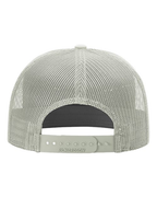 Light Gray Richardson 168 seven-panel trucker cap back view