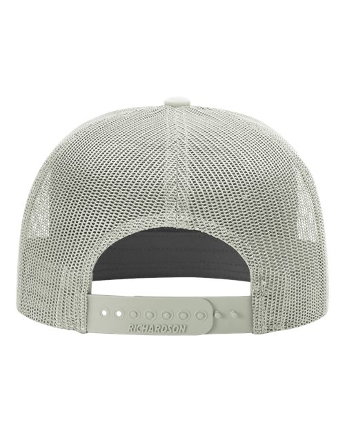 Light Gray Richardson 168 seven-panel trucker cap back view