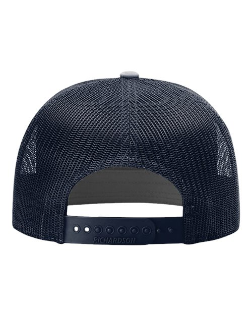 Navy Richardson 168 seven-panel trucker cap back view