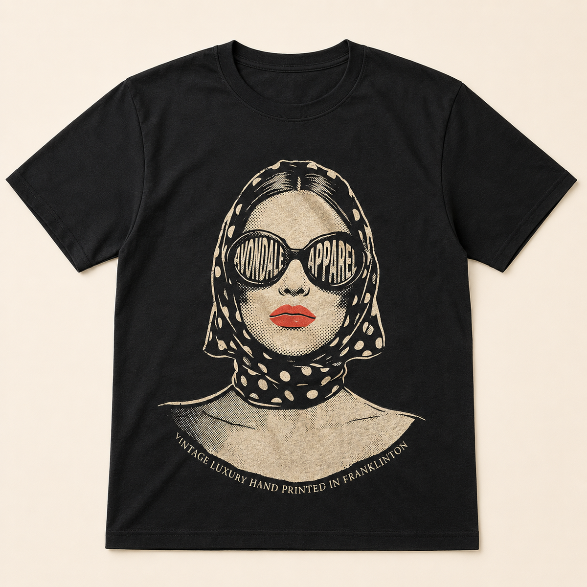 Vintage Luxury black graphic T-shirt by Avondale Apparel